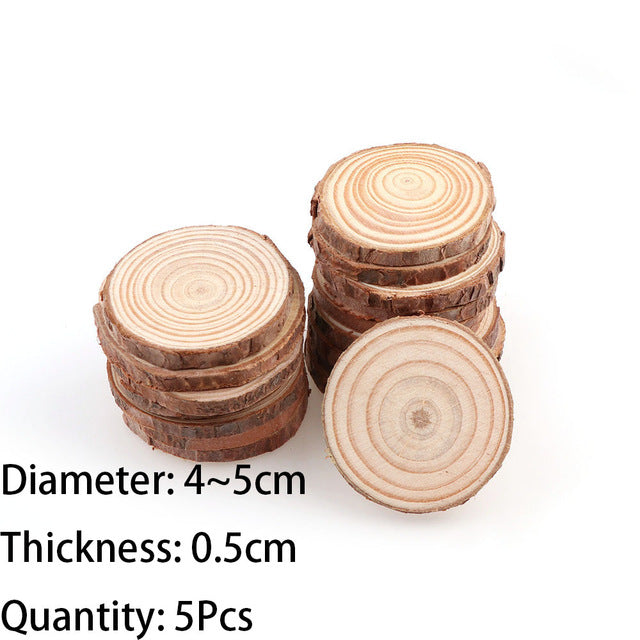 0.5-1cm Thick & 3-12cm Diameter Natural Pine Wood Slices DIY Crafts